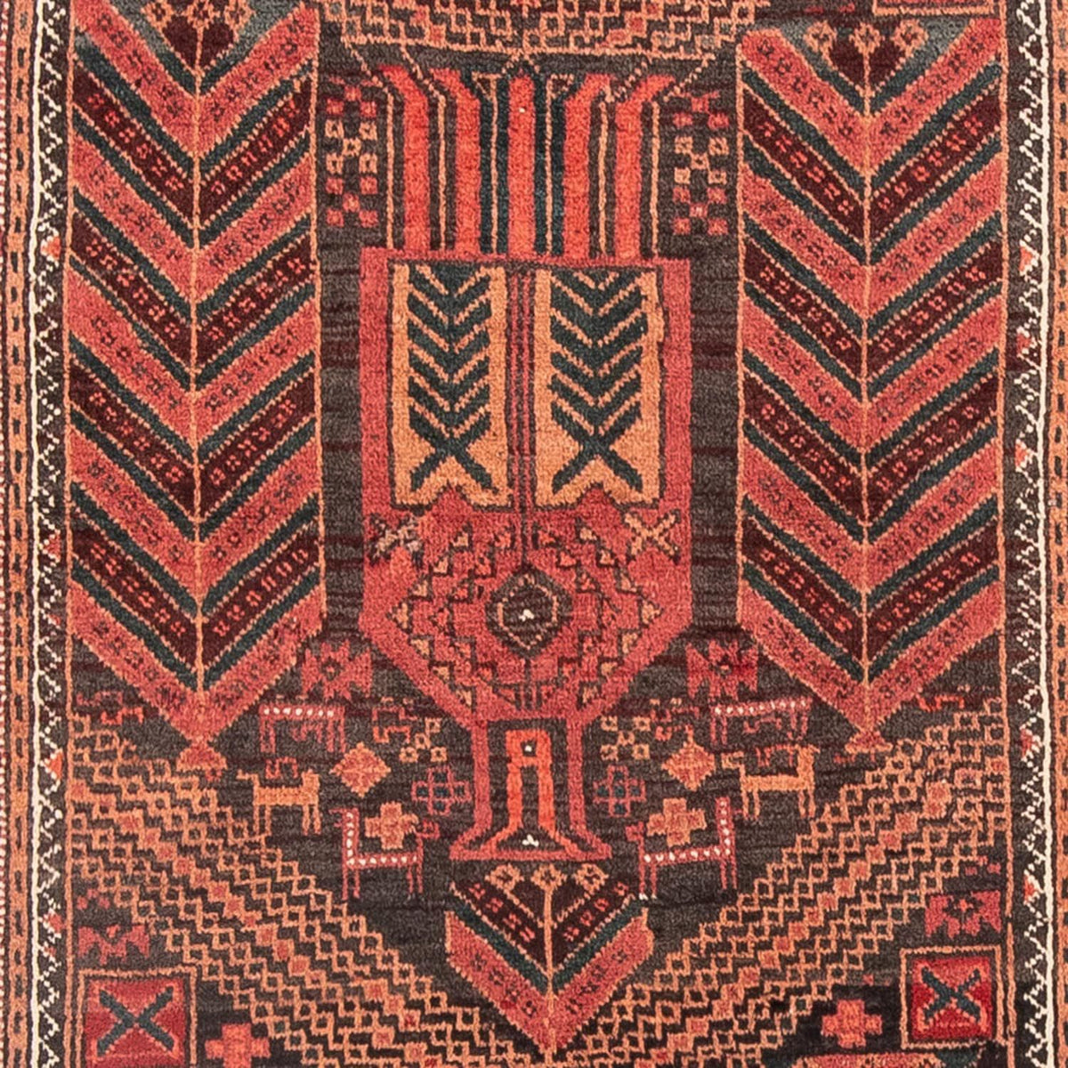 Tapis de couloir Tapis Belutsch - 205 x 100 cm - rouge clair