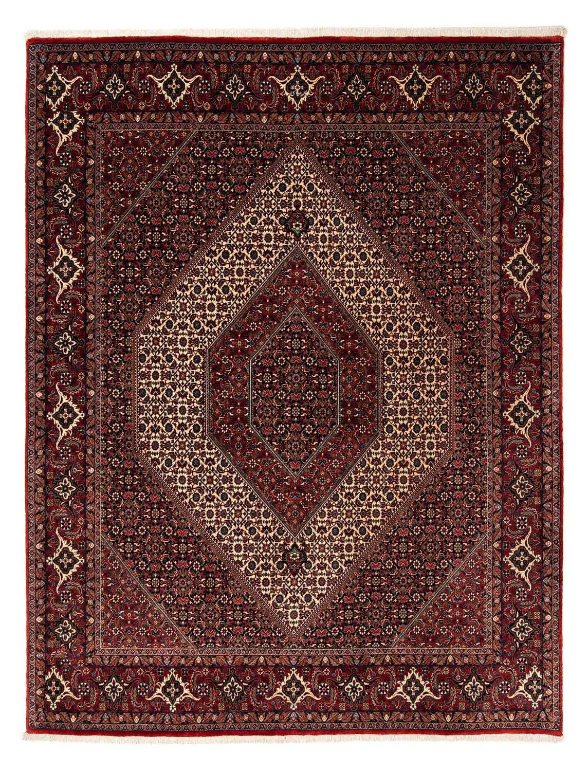 Tapis persan - Bidjar - 248 x 202 cm - rouge foncé