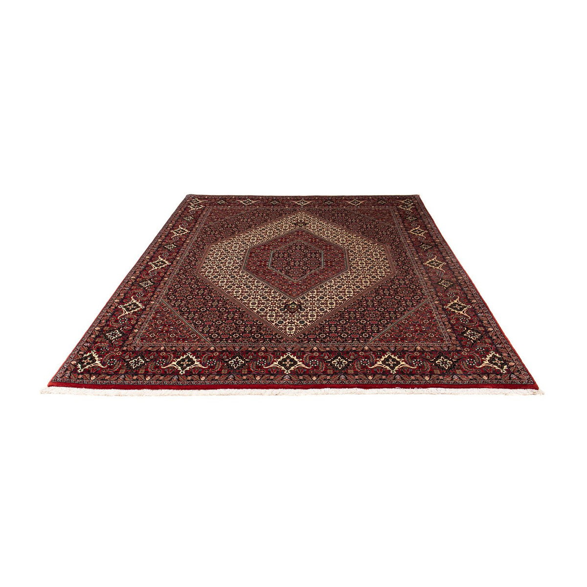 Tapis persan - Bidjar - 248 x 202 cm - rouge foncé