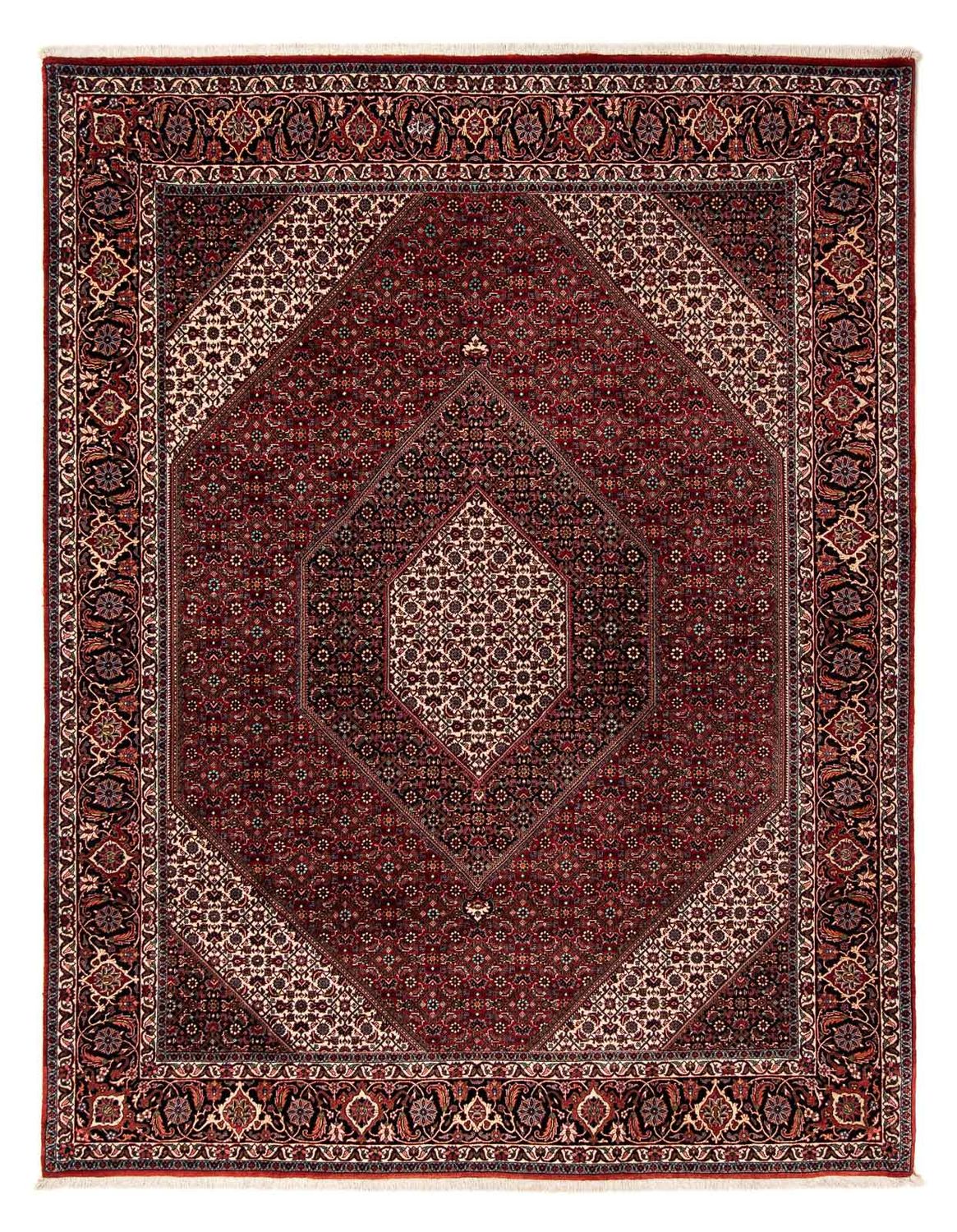 Tapis persan - Bidjar - 258 x 202 cm - rouge foncé
