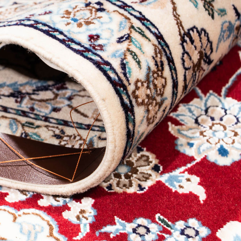 Tapis persan - Nain - Premium - 199 x 157 cm - rouge foncé