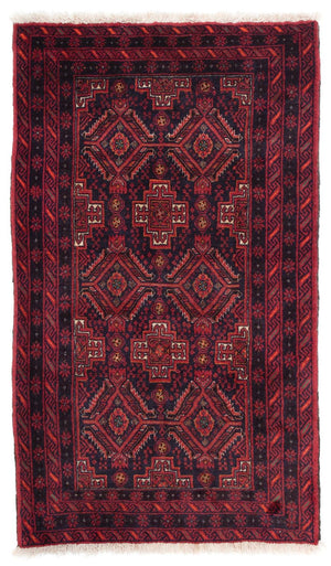 Tapis Belutsch - 169 x 136 cm - rouge foncé