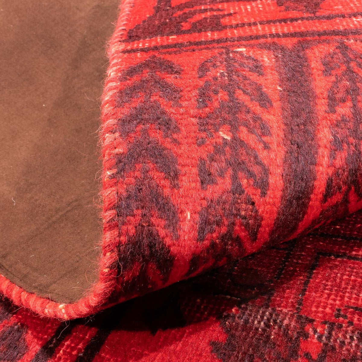 Tapis patchwork - 296 x 196 cm - rouge foncé