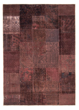 Tapis patchwork - 233 x 195 cm - marron foncé