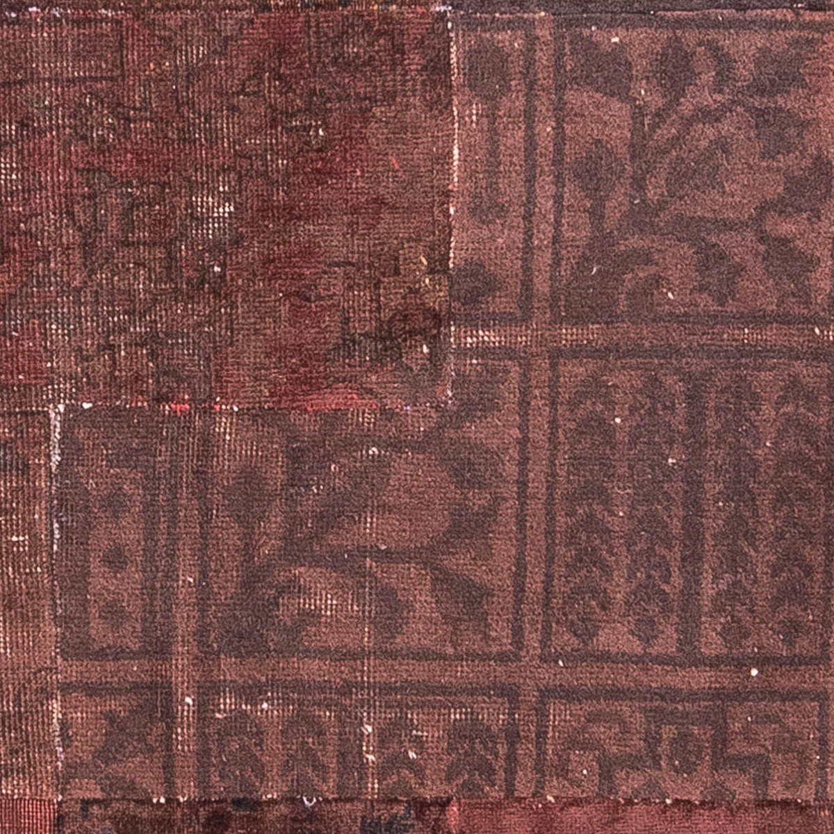 Tapis patchwork - 233 x 195 cm - marron foncé