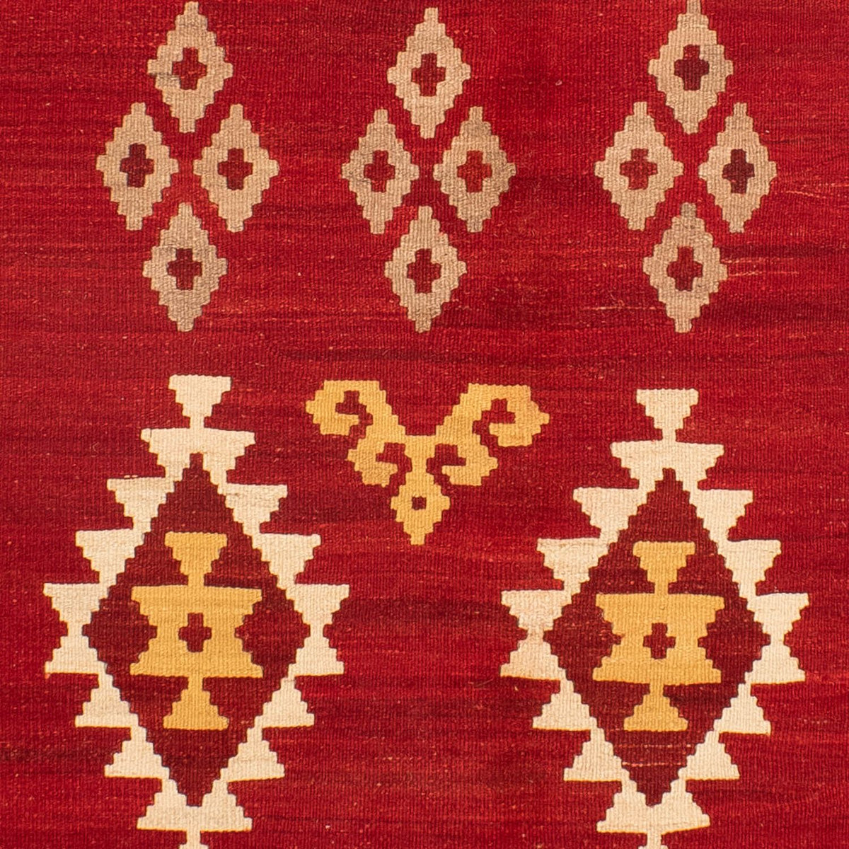 Tapis Kelim - Oriental - 252 x 178 cm - rouge foncé