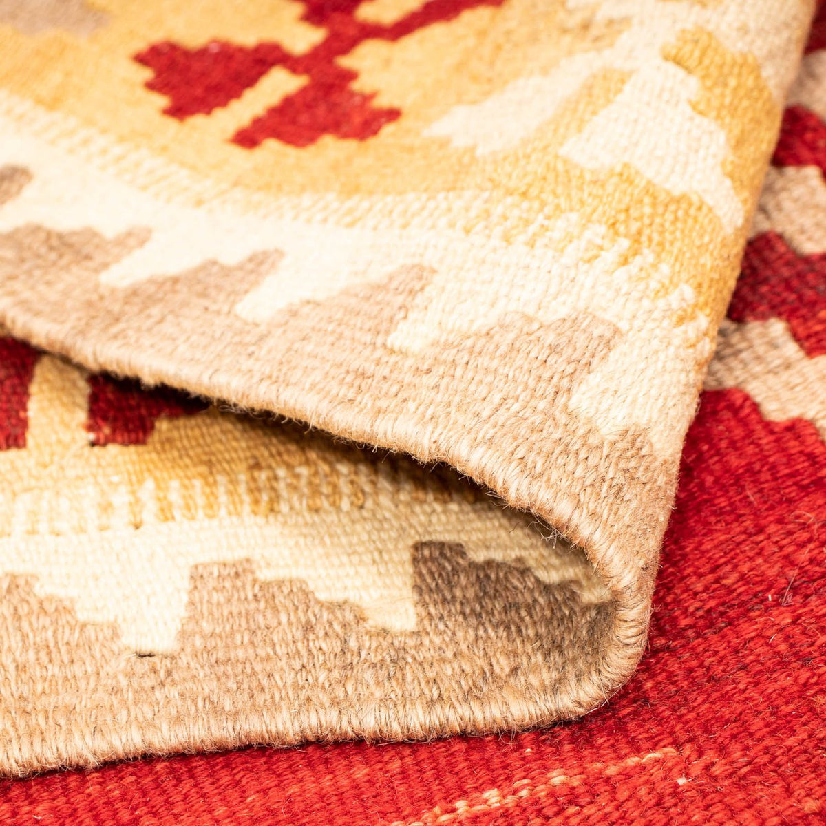 Tapis Kelim - Oriental - 252 x 178 cm - rouge foncé