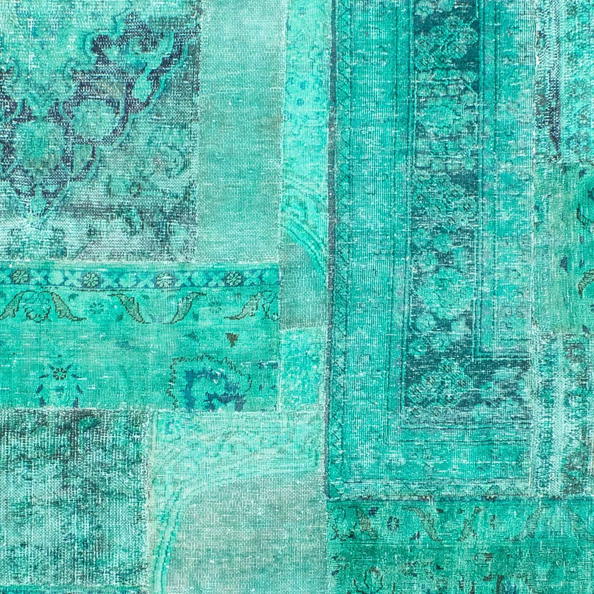 Tapis patchwork - 297 x 231 cm - turquoise