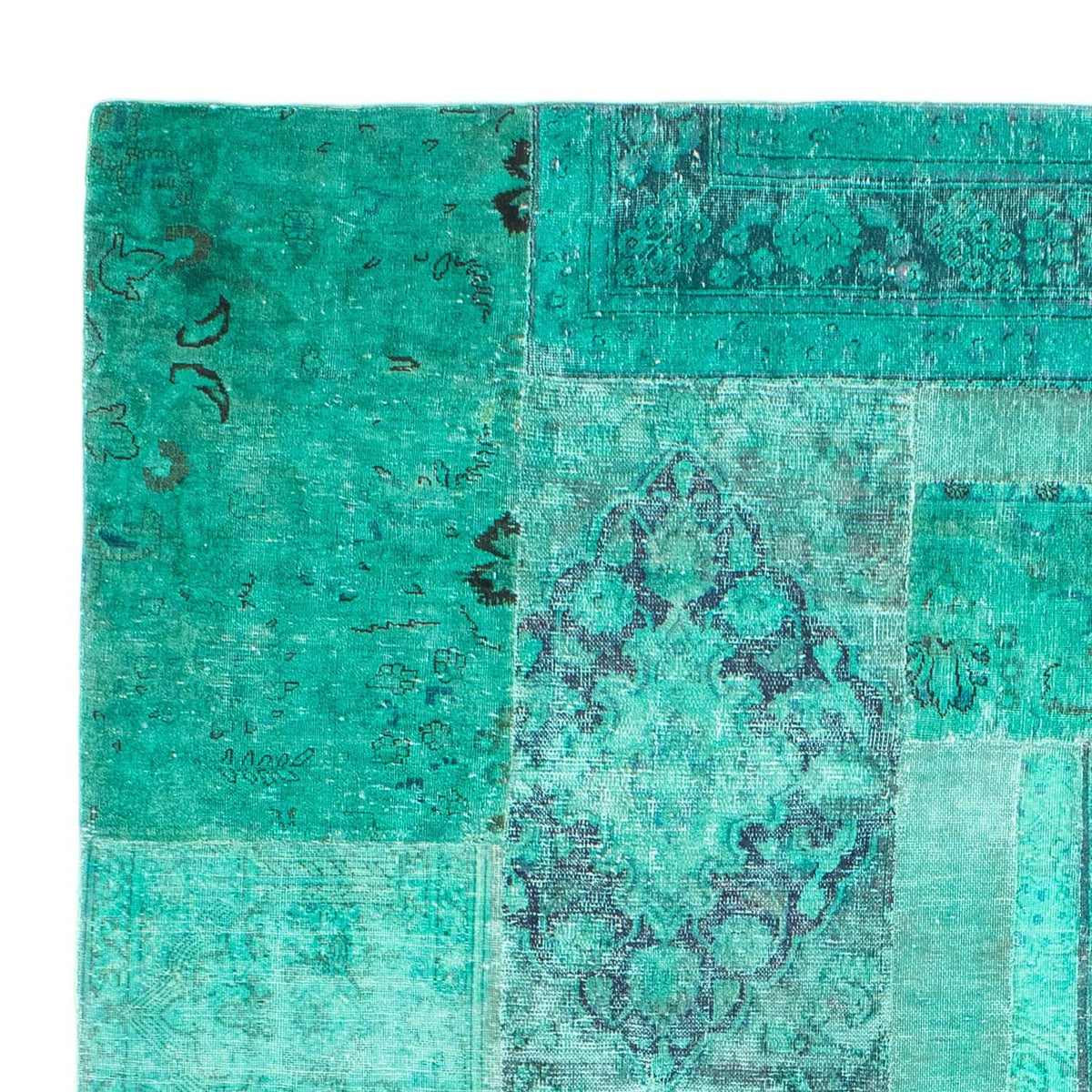 Tapis patchwork - 297 x 231 cm - turquoise