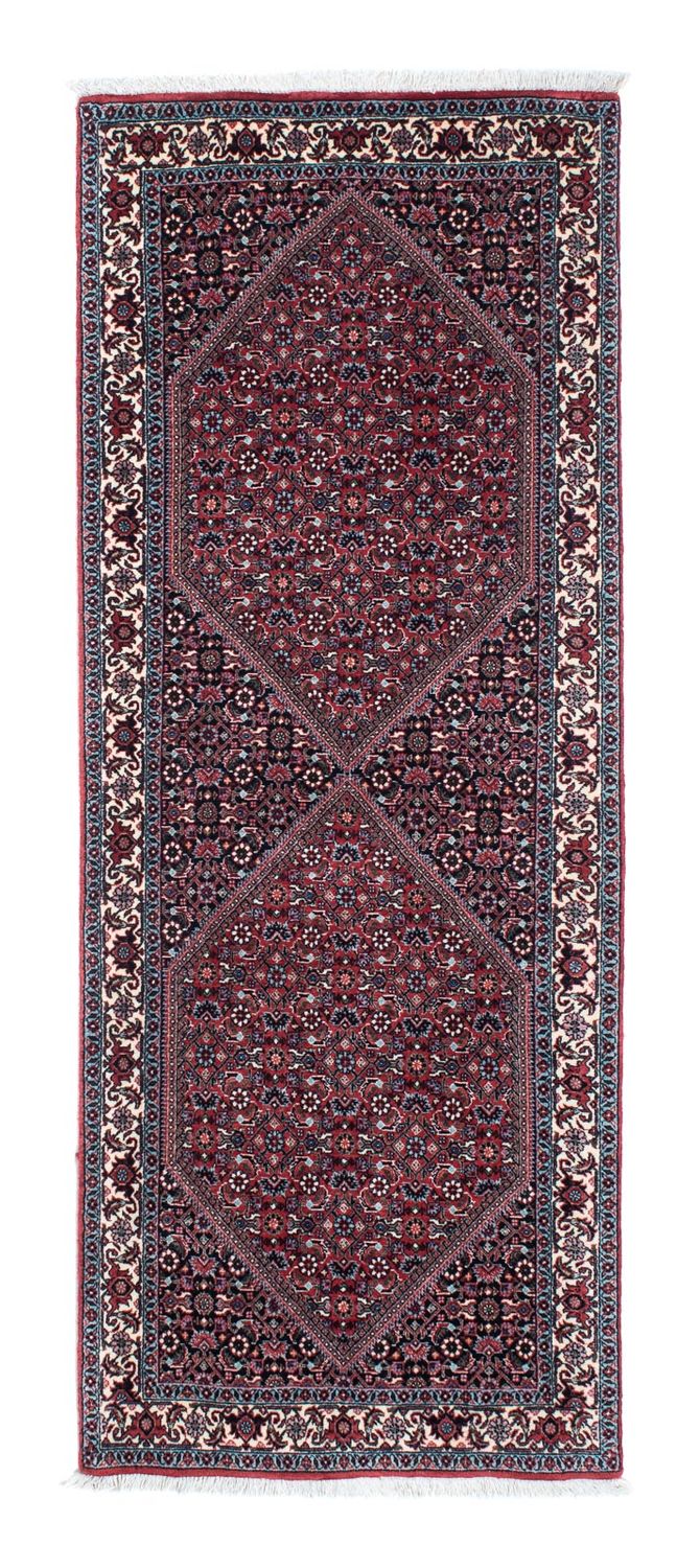 Tapis de couloir Tapis persan - Bidjar - 200 x 75 cm - rouge clair