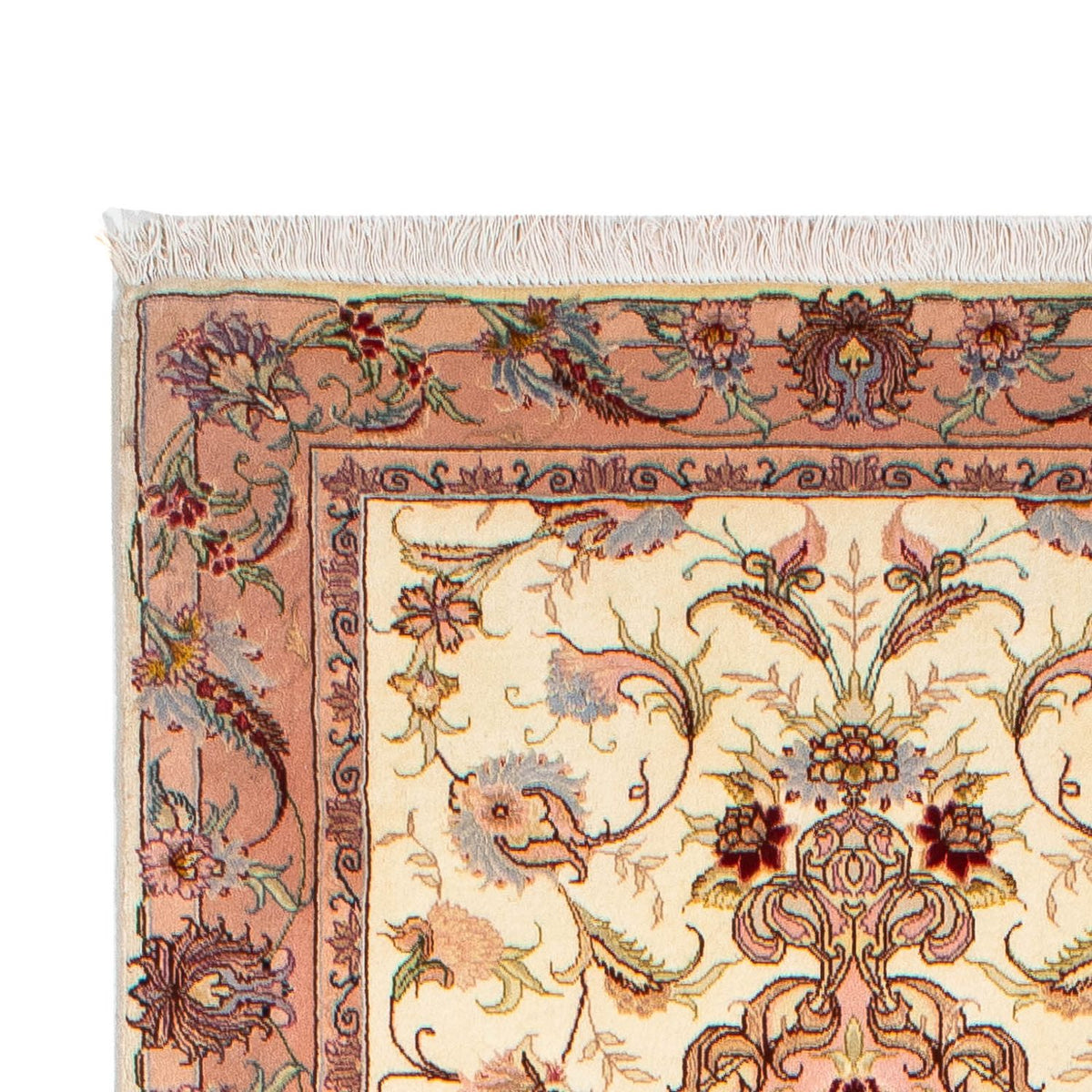 Tapis de couloir Tapis persan - Tabriz - Royal - 310 x 88 cm - beige