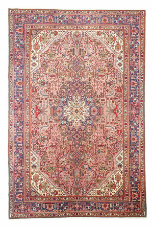 Tapis persan - Tabriz - 296 x 201 cm - rouge clair