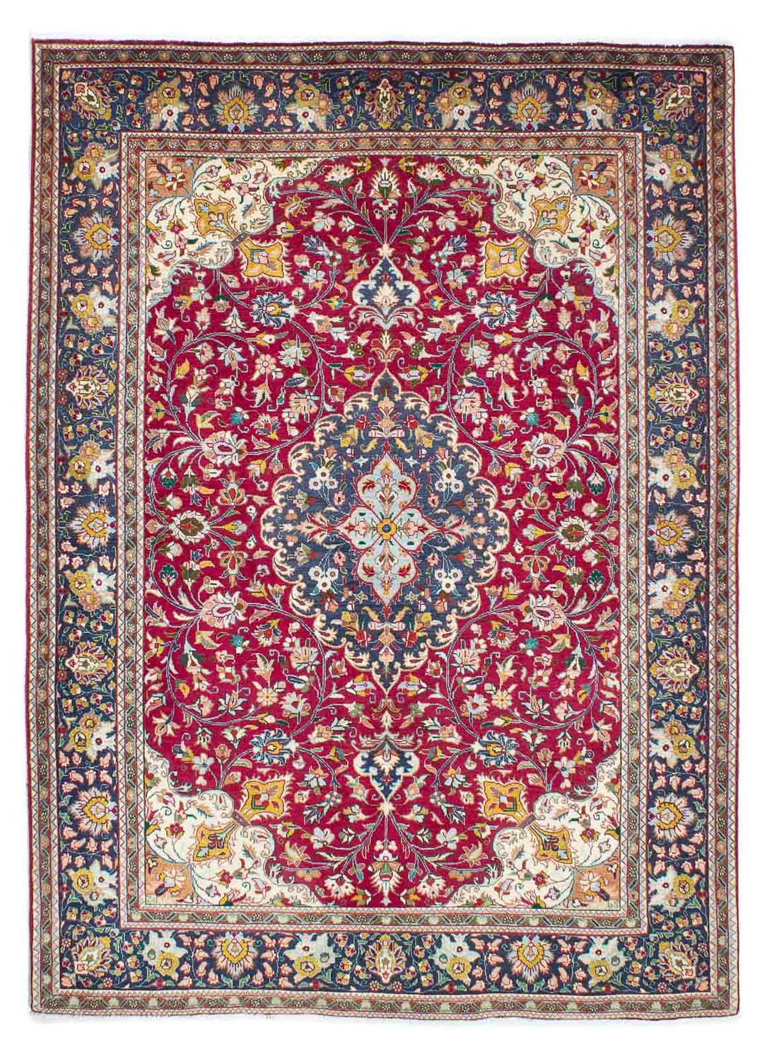 Tapis persan - Tabriz - 196 x 145 cm - rouge