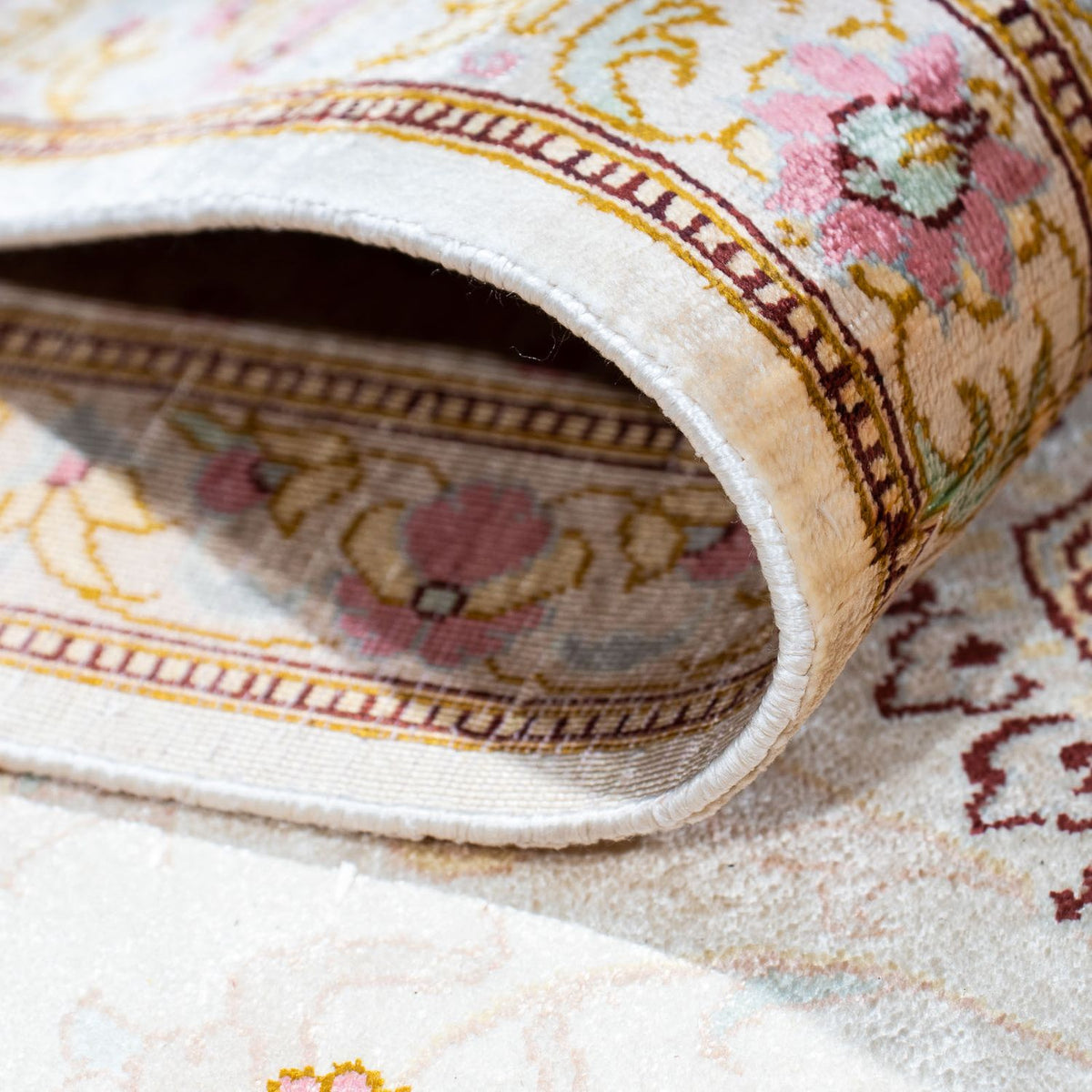 Tapis persan - Ghom - 235 x 157 cm - beige