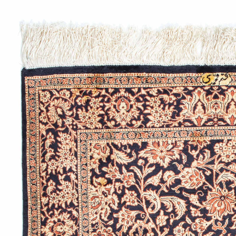 Tapis persan - Ghom - 112 x 80 cm - bleu foncé