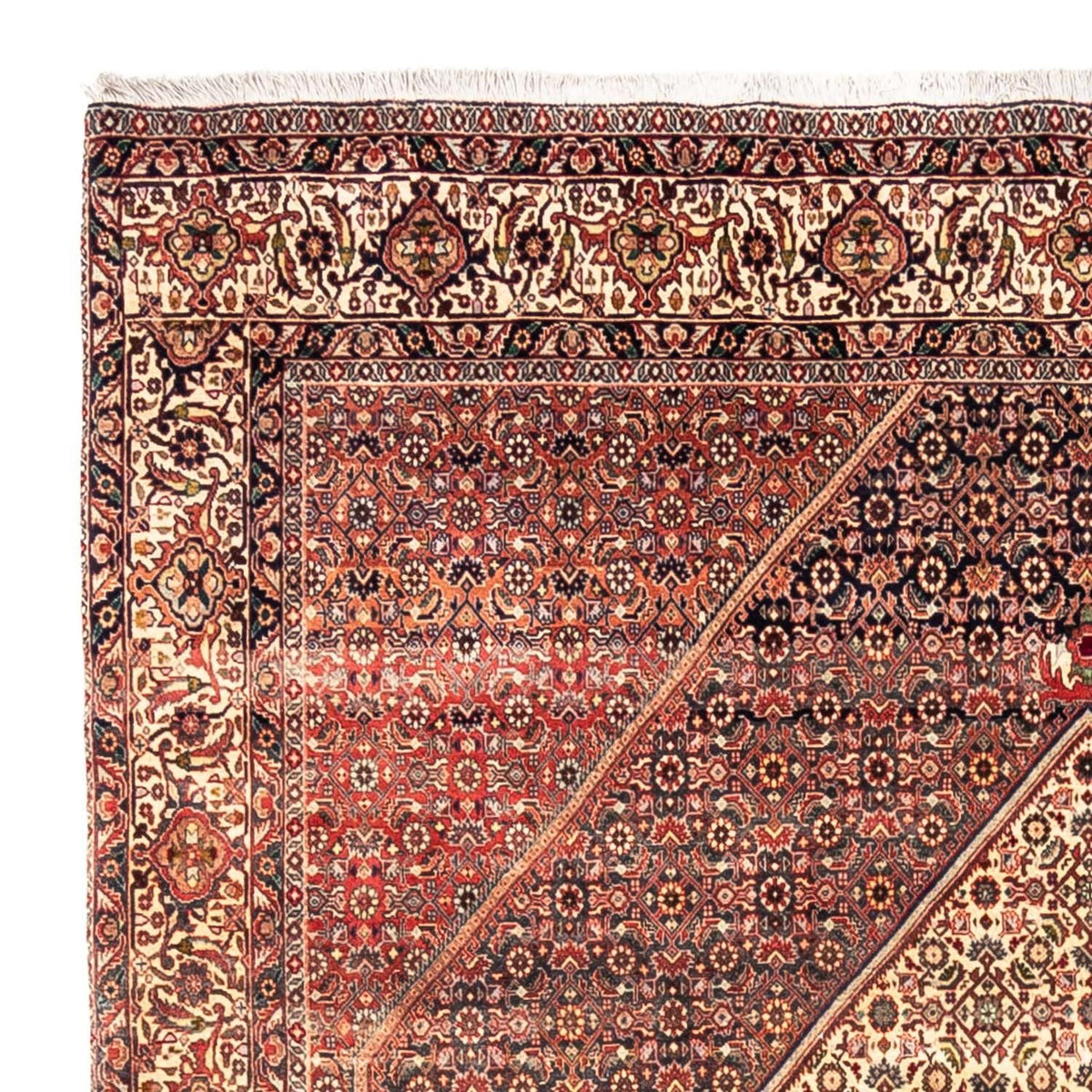 Tapis persan - Bidjar carré - 208 x 198 cm - rouge