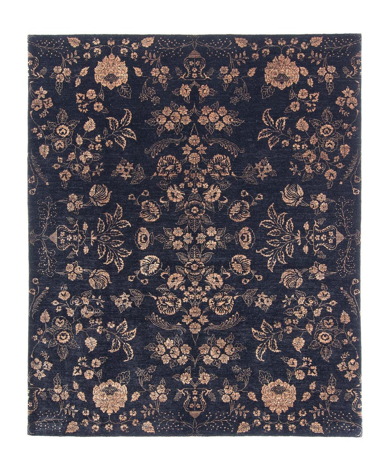 Tapis oriental - 300 x 246 cm - bleu foncé