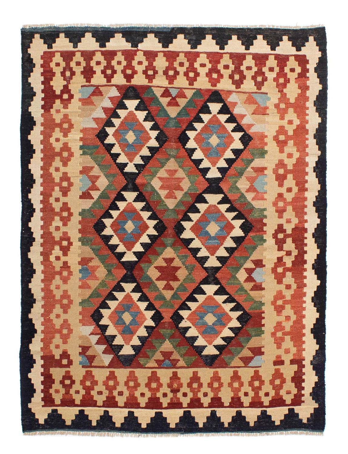 Tapis Kelim - Splash - 202 x 155 cm - multicolore