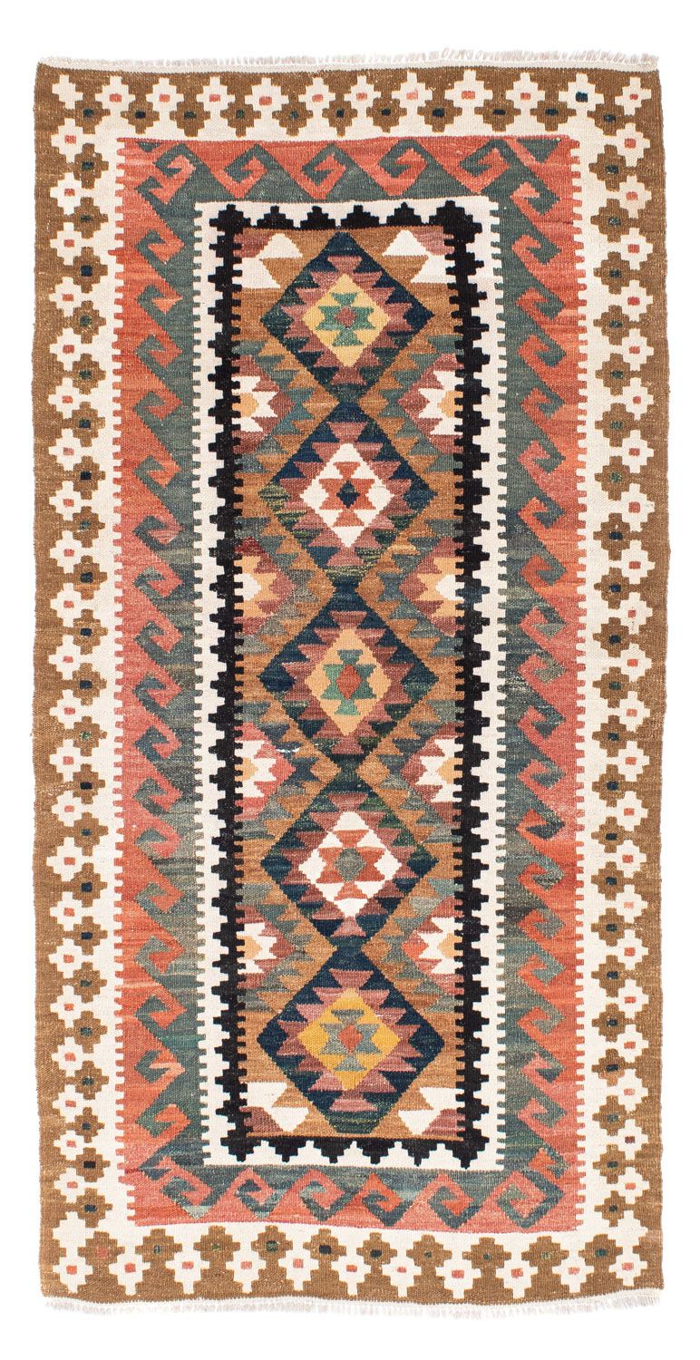 Tapis de couloir Tapis Kelim - Oriental - 200 x 101 cm - marron clair