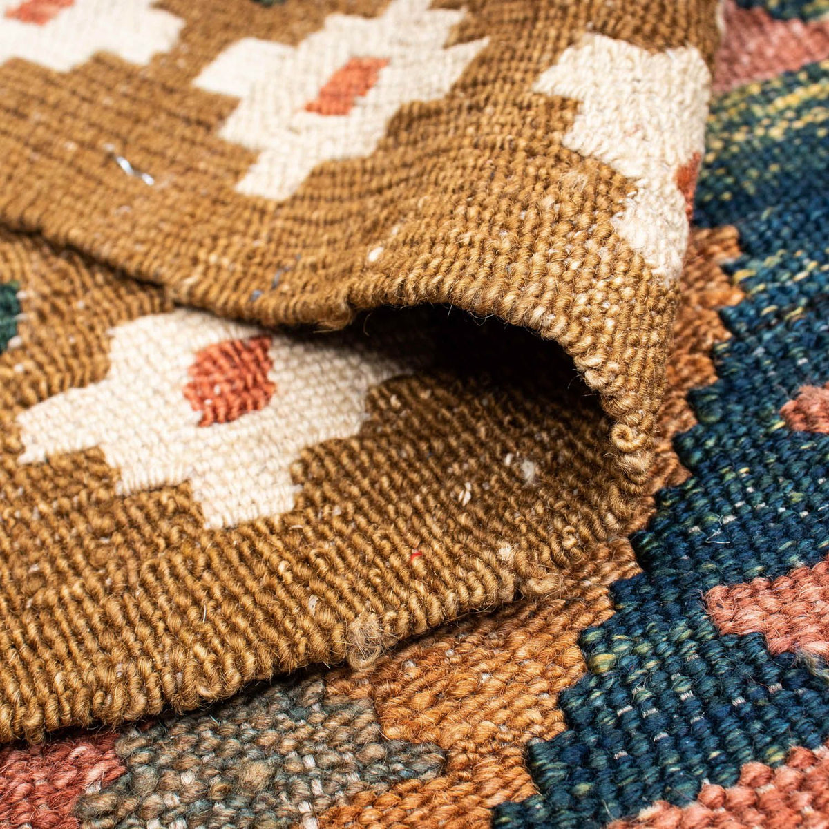 Tapis de couloir Tapis Kelim - Oriental - 200 x 101 cm - marron clair