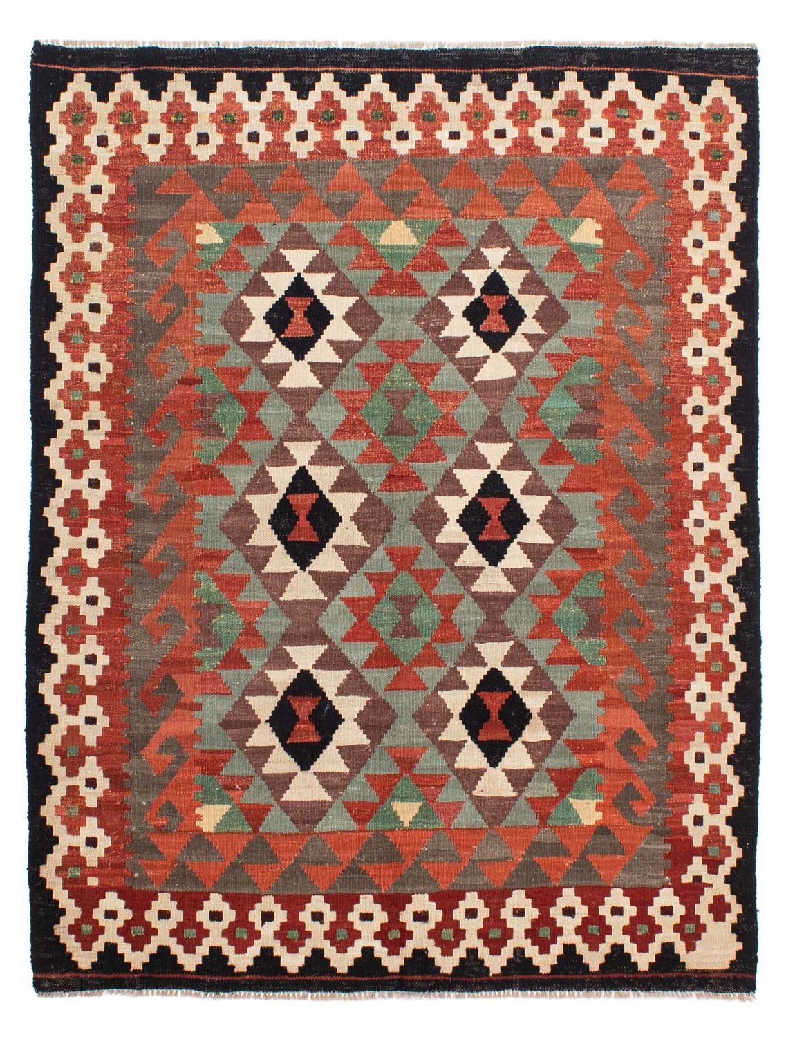 Tapis Kelim - Splash - 196 x 149 cm - multicolore
