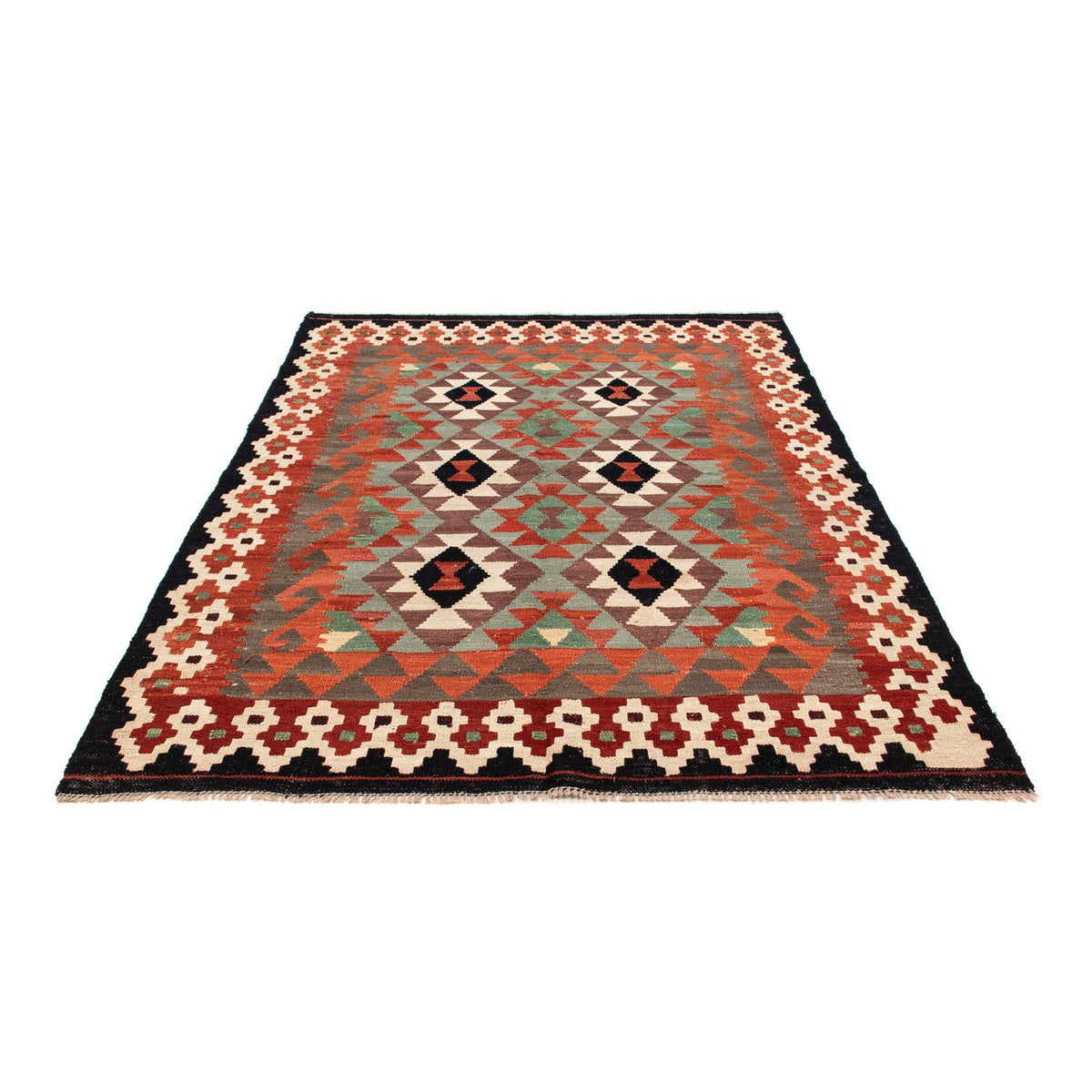 Tapis Kelim - Splash - 196 x 149 cm - multicolore