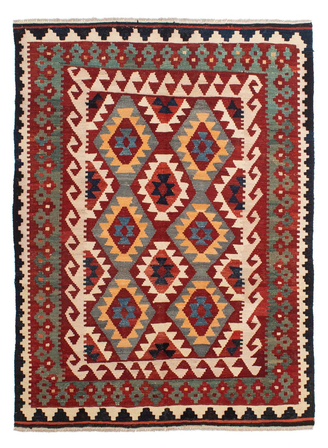 Tapis Kelim - Splash - 203 x 147 cm - multicolore