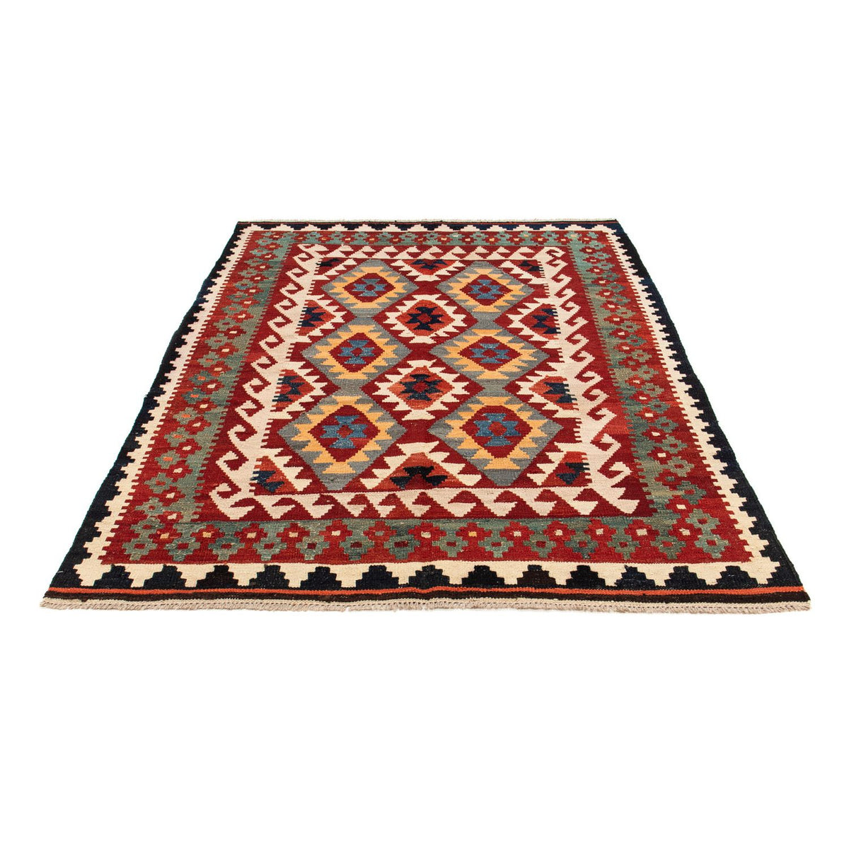 Tapis Kelim - Splash - 203 x 147 cm - multicolore