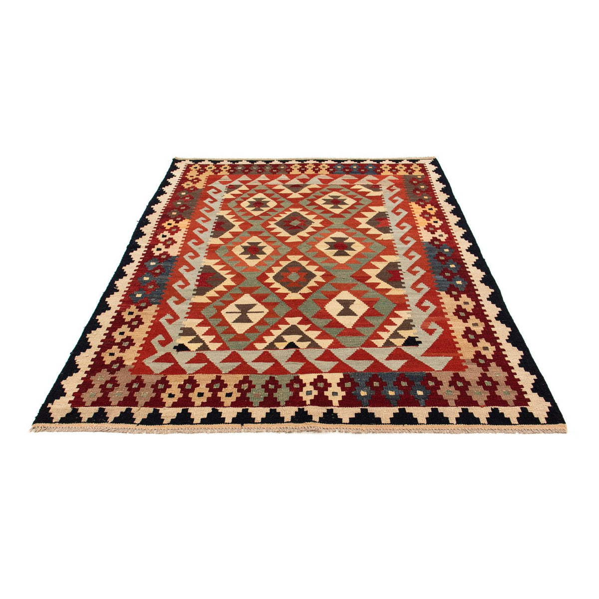 Tapis Kelim - Splash - 215 x 157 cm - multicolore