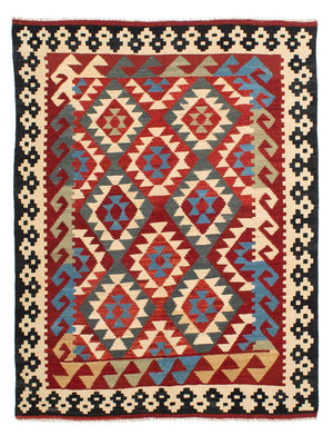 Tapis Kelim - Splash - 199 x 163 cm - multicolore