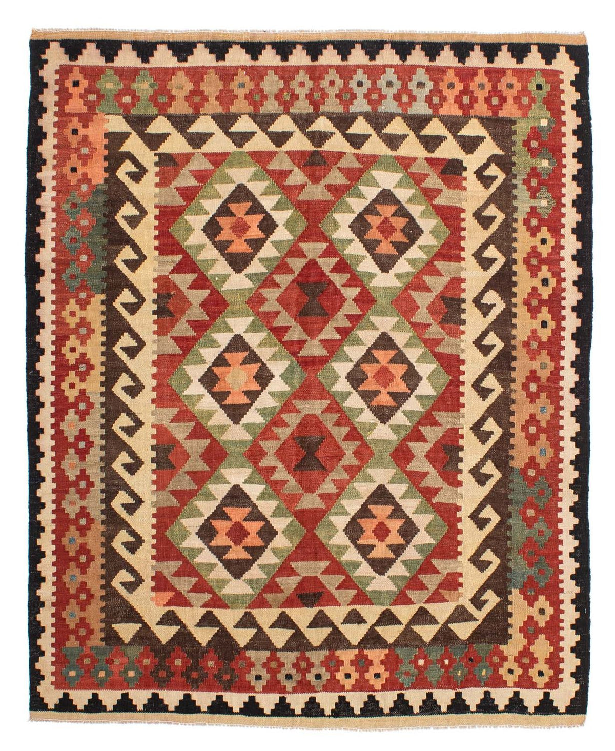 Tapis Kelim - Splash - 183 x 155 cm - multicolore