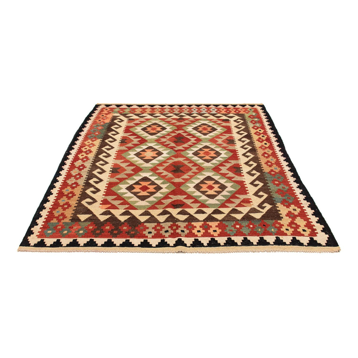 Tapis Kelim - Splash - 183 x 155 cm - multicolore