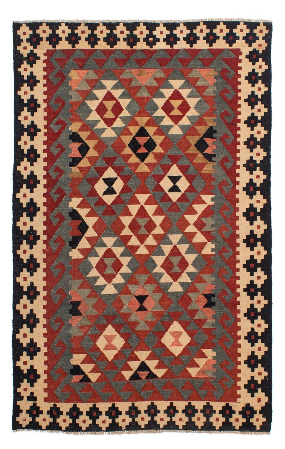 Tapis Kelim - Splash - 207 x 146 cm - multicolore