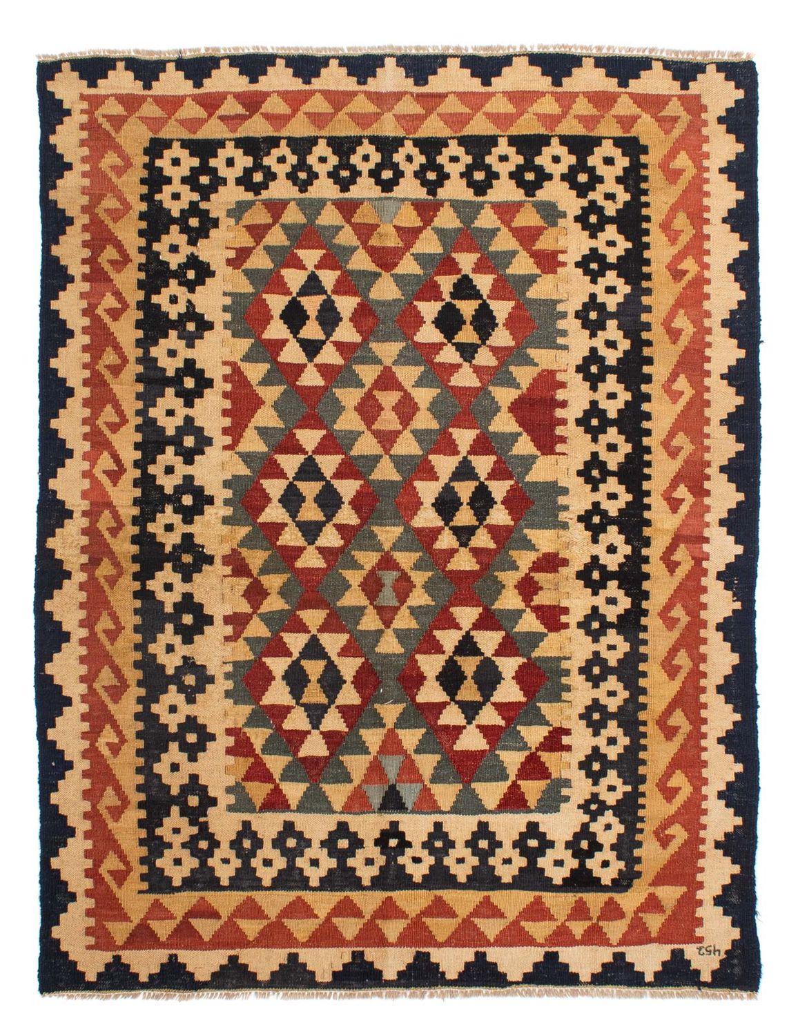 Tapis Kelim - Splash - 200 x 146 cm - multicolore