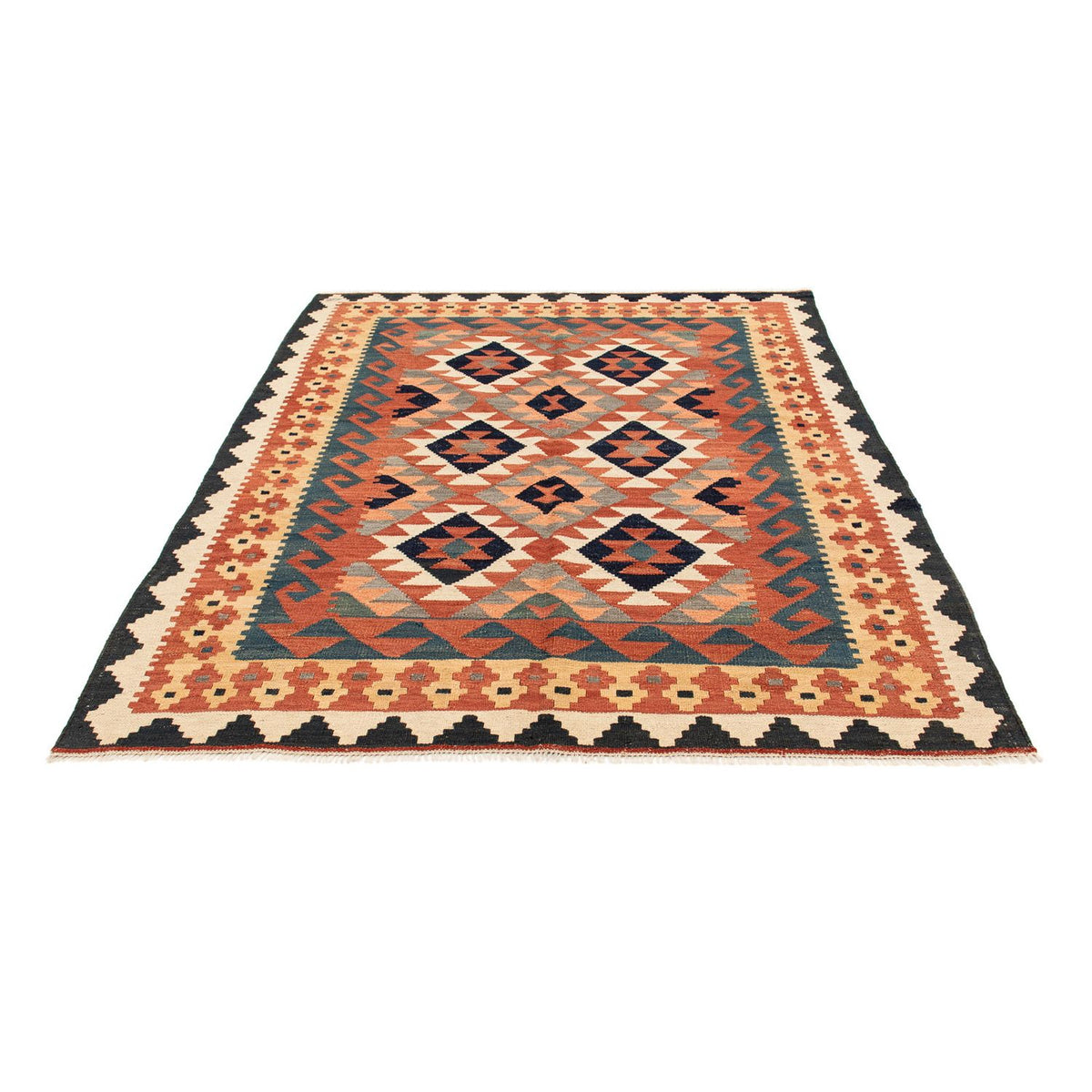 Tapis Kelim - Splash - 205 x 158 cm - multicolore