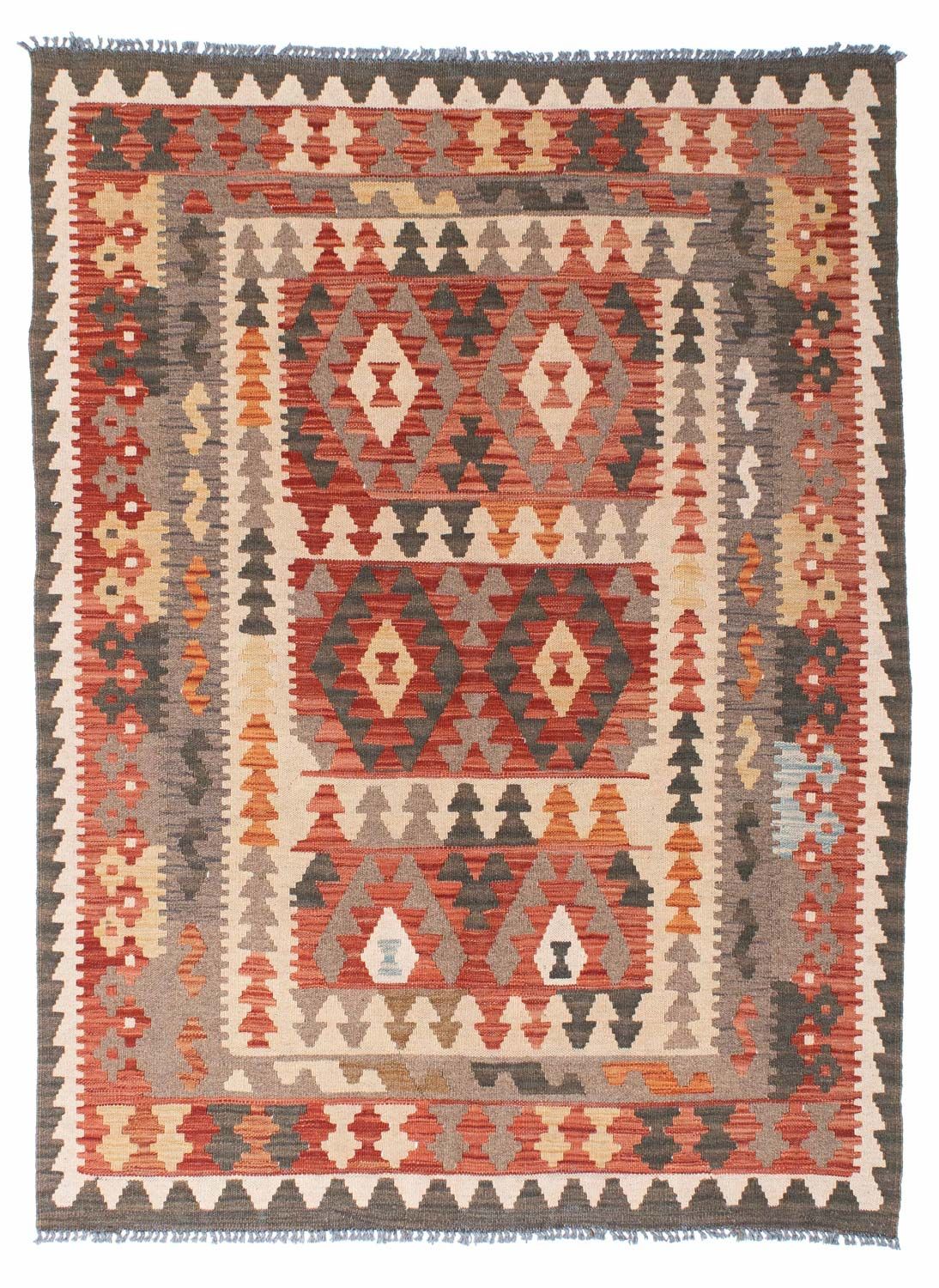 Tapis Kelim - Oriental - 194 x 147 cm - rouge clair