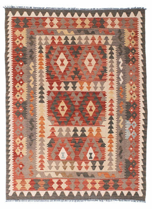 Tapis Kelim - Oriental - 194 x 147 cm - rouge clair
