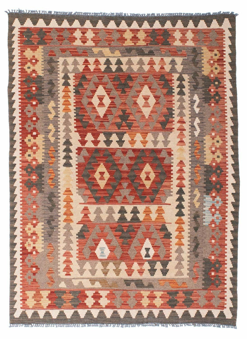 Tapis Kelim - Oriental - 194 x 147 cm - rouge clair
