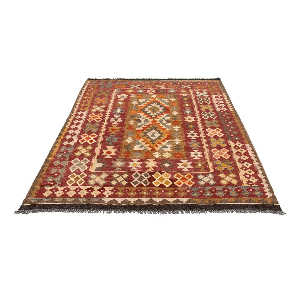 Tapis Kelim - Splash - 201 x 153 cm - multicolore