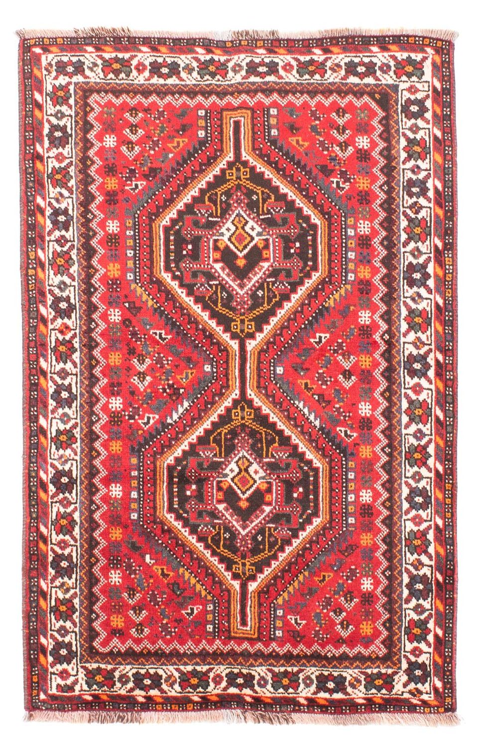 Tapis persan - Nomadic - 158 x 110 cm - rouge foncé