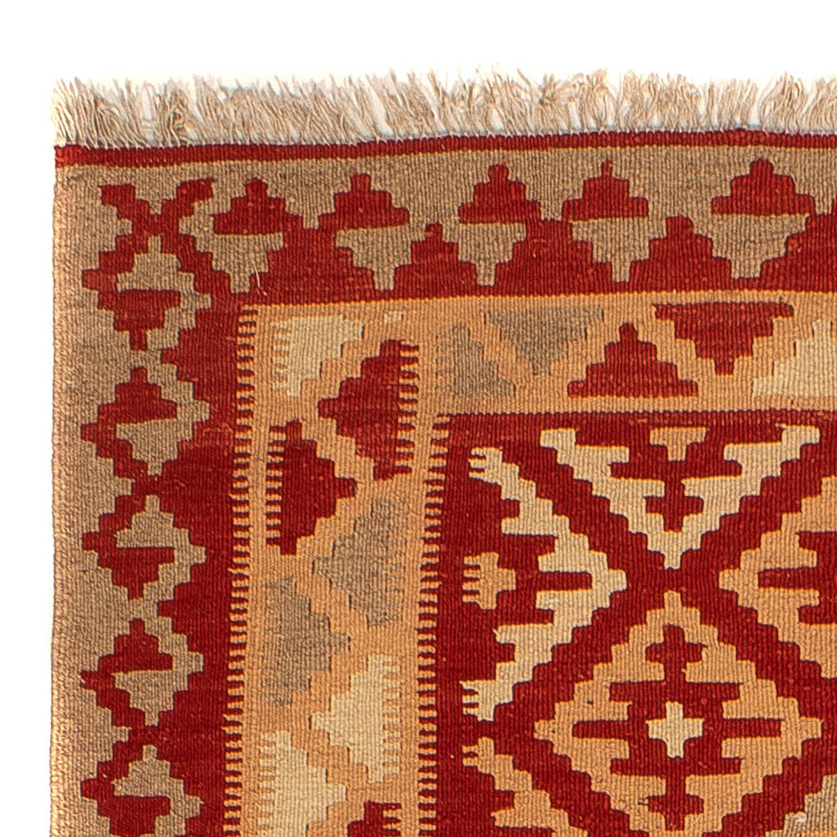 Tapis Kelim - Oriental - 212 x 145 cm - rouge foncé