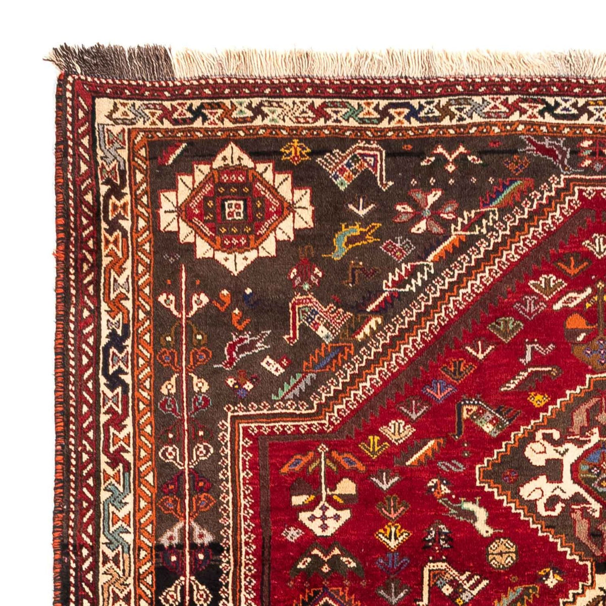 Tapis persan - Nomadic - 270 x 175 cm - rouge foncé