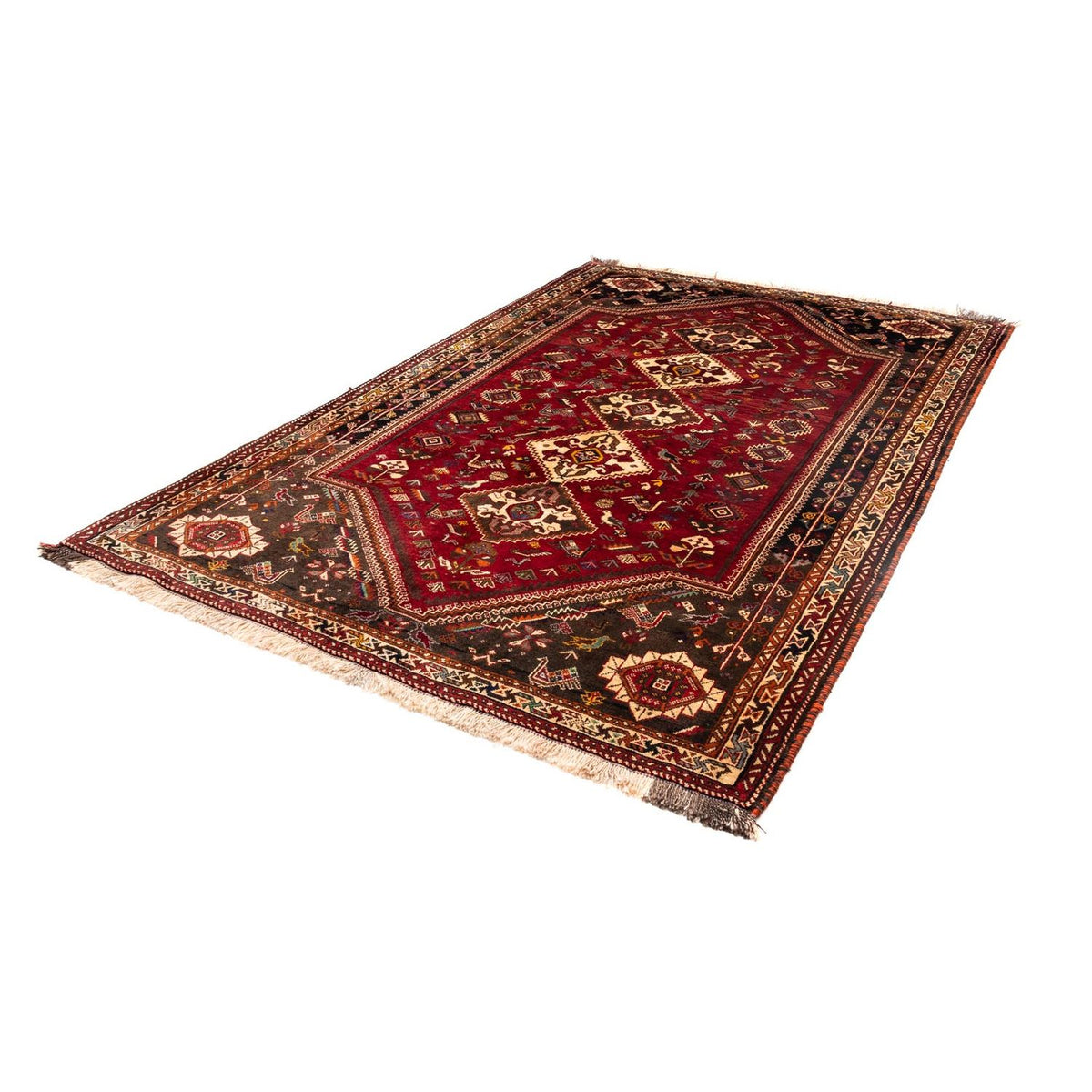 Tapis persan - Nomadic - 270 x 175 cm - rouge foncé