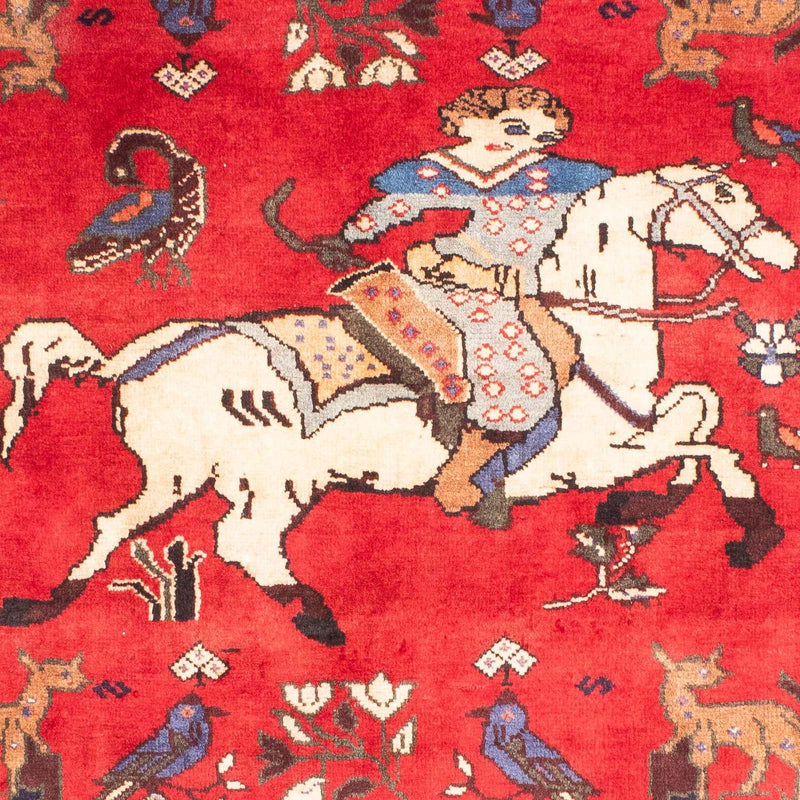 Tapis persan - Nomadic - 158 x 123 cm - rouge foncé