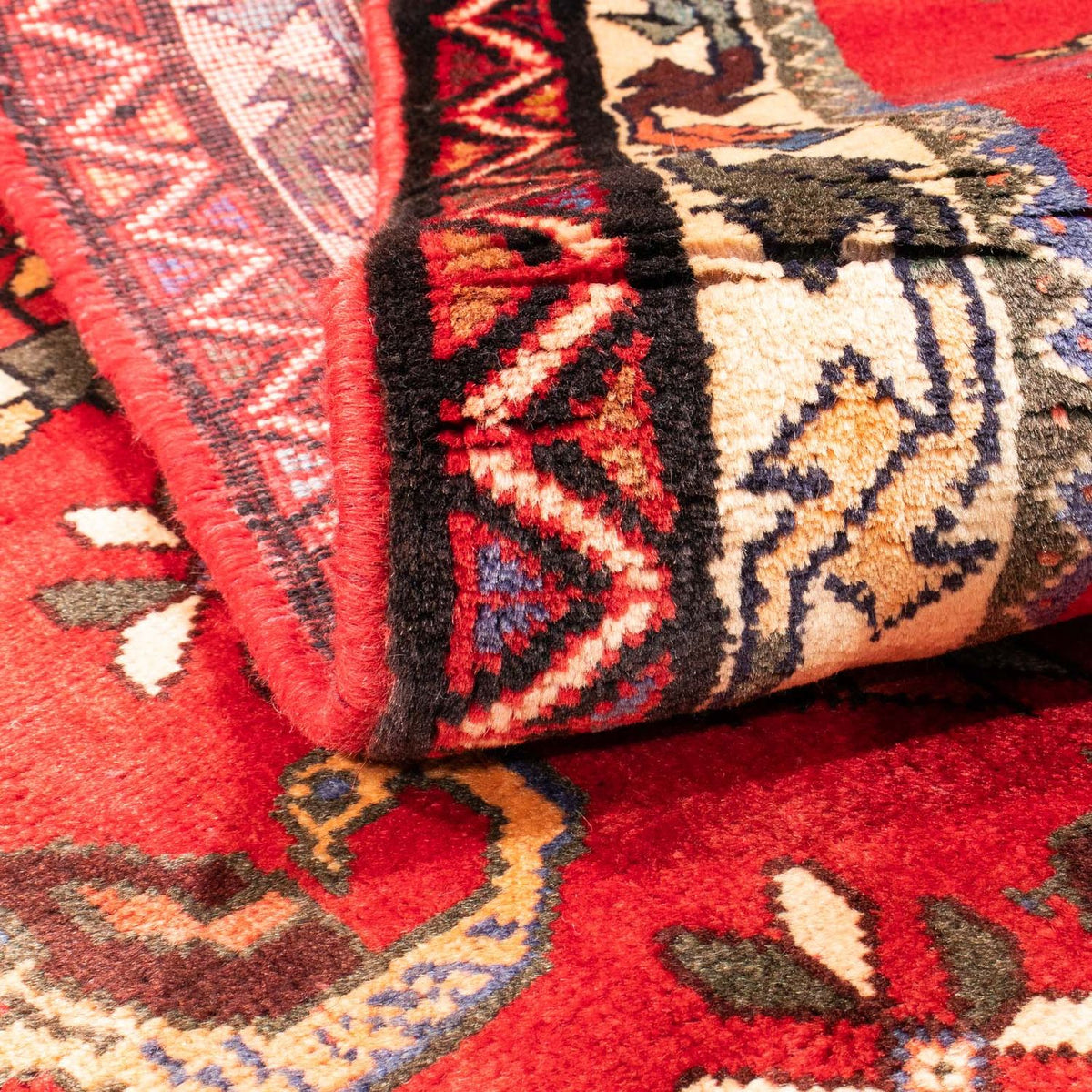 Tapis persan - Nomadic - 158 x 123 cm - rouge foncé