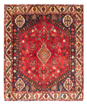 Tapis persan - Nomadic - 162 x 130 cm - rouge foncé