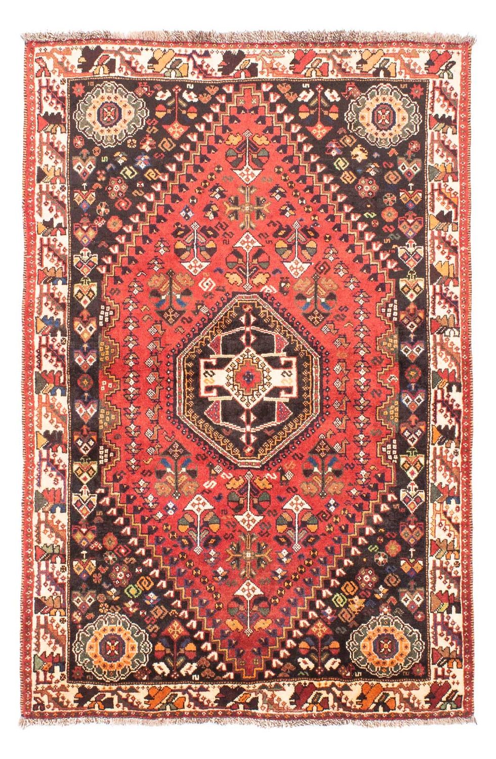 Tapis persan - Nomadic - 166 x 110 cm - rouge foncé