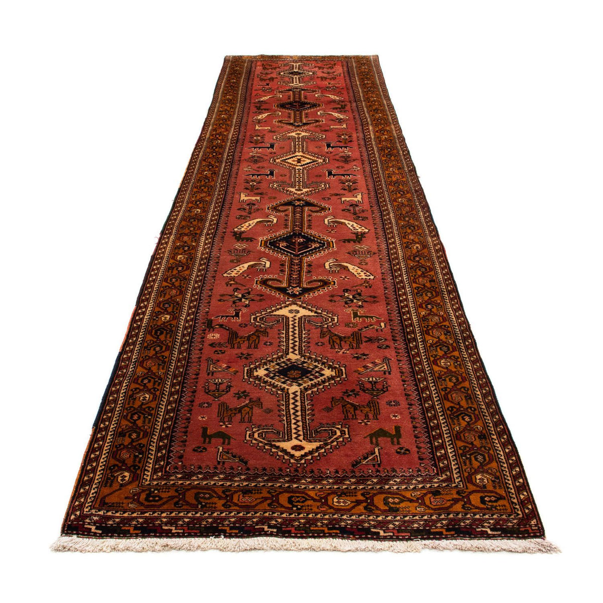 Tapis de couloir Tapis persan - Nomadic - 403 x 100 cm - rouge clair