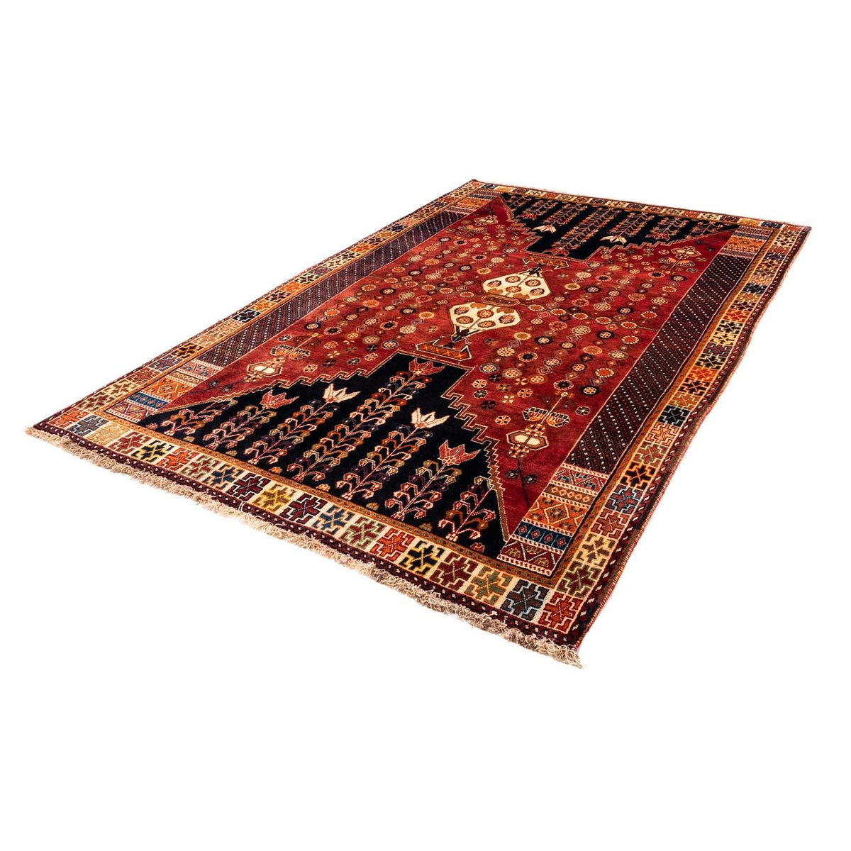 Tapis persan - Nomadic - 270 x 175 cm - rouge foncé