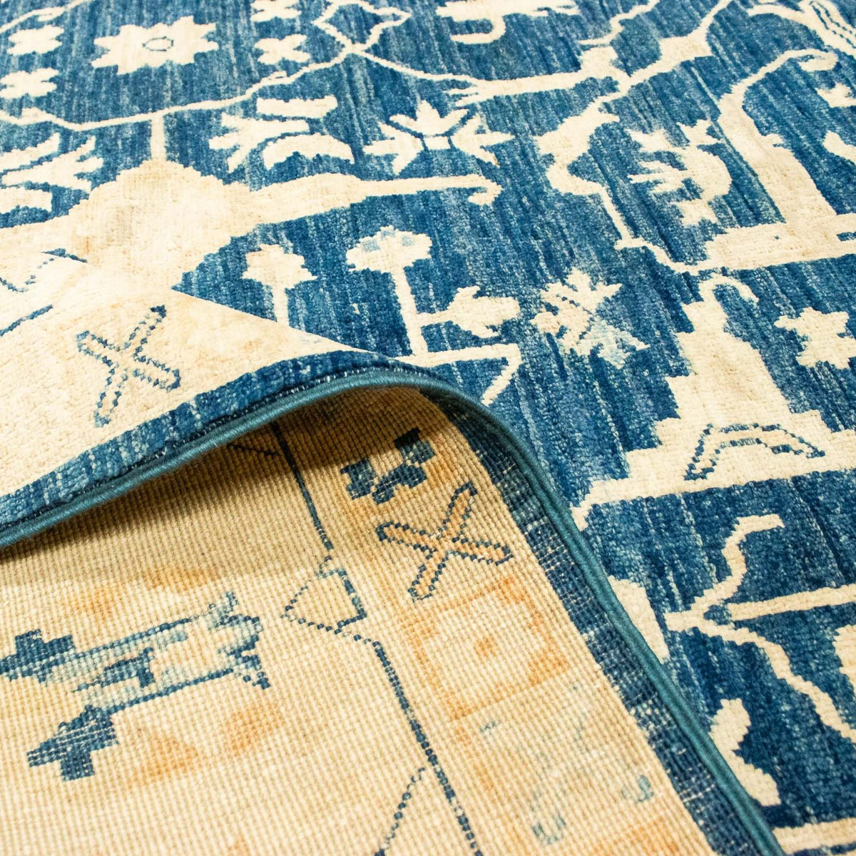 Tapis Ziegler - 227 x 188 cm - bleu foncé